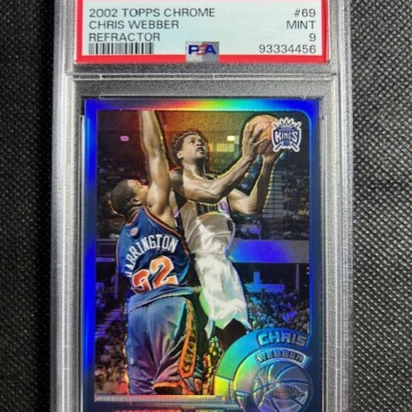 2002 Topps Chrome Refractor #69 Chris Webber PSA 9 MINT Sacramento Kings - Picture 1 of 2